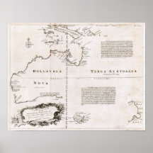 Mapa 1744 de Austrália Pôsteres