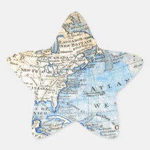 Mapa 1747 de Bowen de America do Norte Geographicu Adesivo Estrela