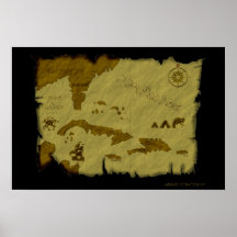 Mapa #1 do pirata posteres