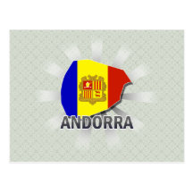 Mapa 2,0 da bandeira de Andorra Cartao Postal