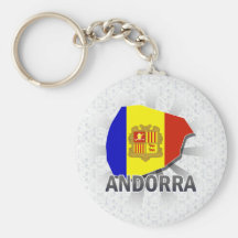 Mapa 2,0 da bandeira de Andorra Chaveiros
