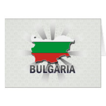 Mapa 2,0 da bandeira de Bulgária Cartoes