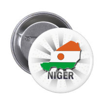 Mapa 2,0 da bandeira de Niger Pins