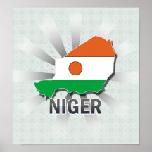 Mapa 2,0 da bandeira de Niger Posteres