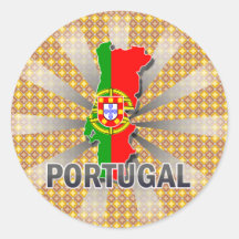 Mapa 2,0 da bandeira de Portugal Adesivos