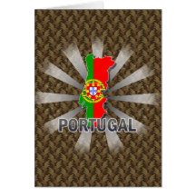 Mapa 2,0 da bandeira de Portugal Cartão