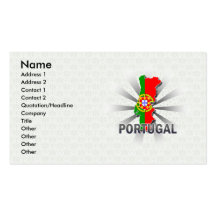 Mapa 2,0 da bandeira de Portugal Cartão De Visita