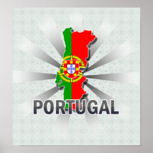 Mapa 2,0 da bandeira de Portugal Posters