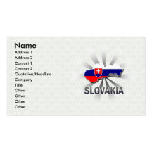 Mapa 2,0 da bandeira de Slovakia Cartoes De Visitas