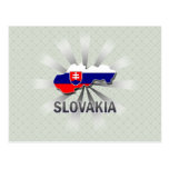 Mapa 2,0 da bandeira de Slovakia Cartões Postais