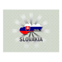 Mapa 2,0 da bandeira de Slovakia Cartões Postais
