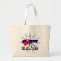 Mapa 2,0 da bandeira de Slovakia Bolsa Para Compras