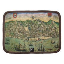 Mapa antigo do vintage; Plano de cidade de Lisboa, Agendas