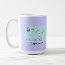 Mapa & bandeira de Cabo Verde Caneca