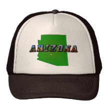 Mapa da arizona e texto da imagem boné