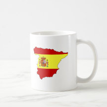 Mapa da bandeira da espanha caneca