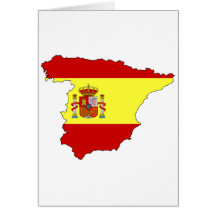 Mapa da bandeira da espanha cartão