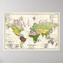 Mapa da vegetação do mundo Grisebach, A. 1866 Poster