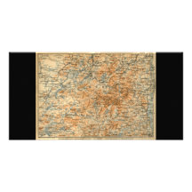 Mapa de 1909 Adirondacks do guia do viagem do Baed Cartões Com Fotos