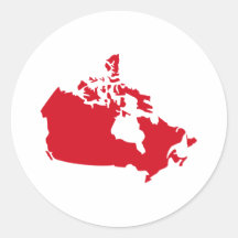 Mapa de Canadá Adesivo Redondo