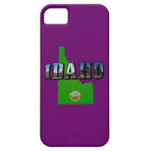 Mapa de Idaho, selo e texto da imagem Capa iPhone 5 Case-Mate