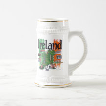 mapa de ireland canecas