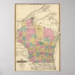 Mapa do estado de Wisconsin Impressão