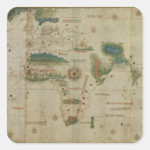 Mapa do mundo adesivo em forma quadrada