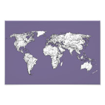mapa do mundo do atlas do lilac fotografia