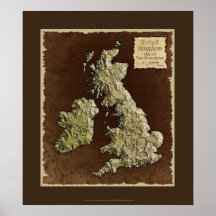 MAPA do poster BRITÂNICO da arte do mapa