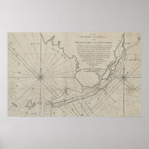 Mapa do vintage das chaves de Florida (1771) (2) Poster