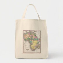 Mapa do vintage de África (1827) Bolsa Para Compras