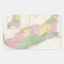 Mapa do vintage de Florida (1839) Adesivo Em Formato Retângular