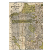 Mapa do vintage de San Francisco (1932) Cartão