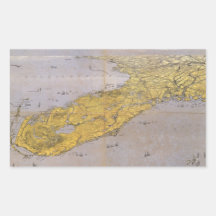 Mapa pictórico do vintage de Florida (1861) Adesivos Retangular