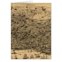 Mapa pictórico do vintage de San Francisco (1875) Cartão