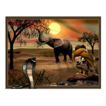 mapa postal savane cartão postal