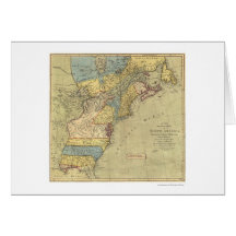 Mapa revolucionário 1771 de América Cartao