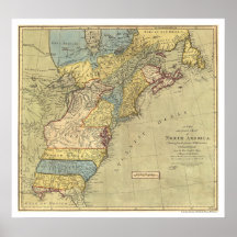 Mapa revolucionário 1771 de América Impressão