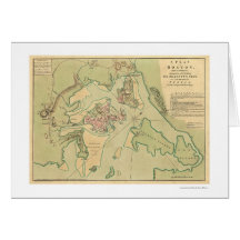Mapa revolucionário 1776 de Boston Cartões