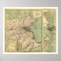 Mapa revolucionário da guerra - 1775 poster