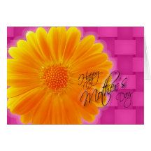 Margarida alaranjada do dia das mães feliz floral cartões