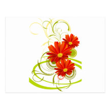 Margarida vermelha do Gerbera Cartões Postais