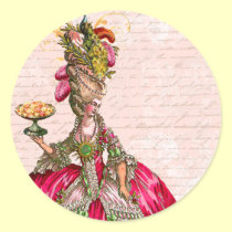 Marie Antoinette e Tag das etiquetas do pavão autocolantes