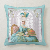 Marie Antoinette no Aqua com bolo almofadas da american mojo