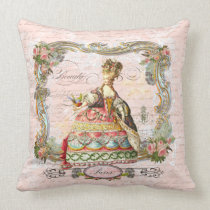 Marie Antoinette Paris e rosas cor-de-rosa almofadas da american mojo