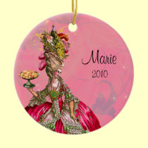 Marie Antoinette & pavão e bolos ornamentos