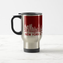 Marrom vermelho de New York Caneca