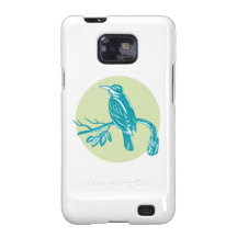 Martinho pescatore que empoleira-se no Woodcut do  Capa Para Galaxy S2