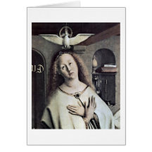 Mary e Espírito Santo (pomba) por Johannes De Eyck Cartão